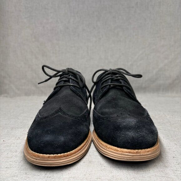 Cole Haan Lunargrand Wingtip Oxford Black Suede‎ Lace Up Derby Classic Men’s 11 - Picture 3 of 10